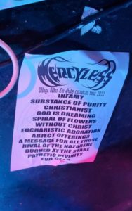 MERCYLESS SET LIST