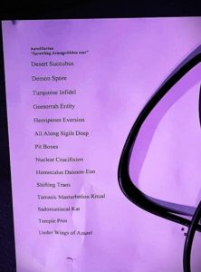 2025 ANTEDILUVIAN SETLIST